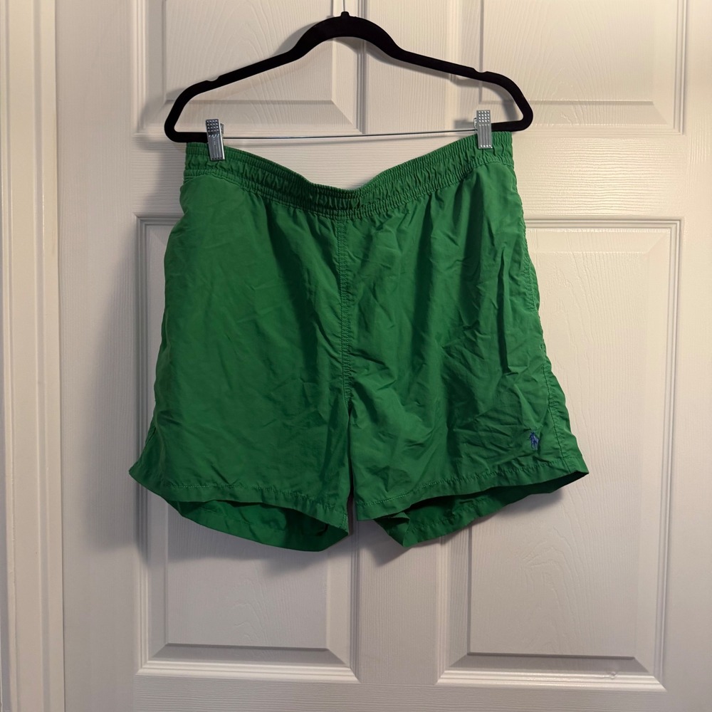 Polo Ralph Lauren Swim Trunks XL Green Mesh Lined Preppy Summer